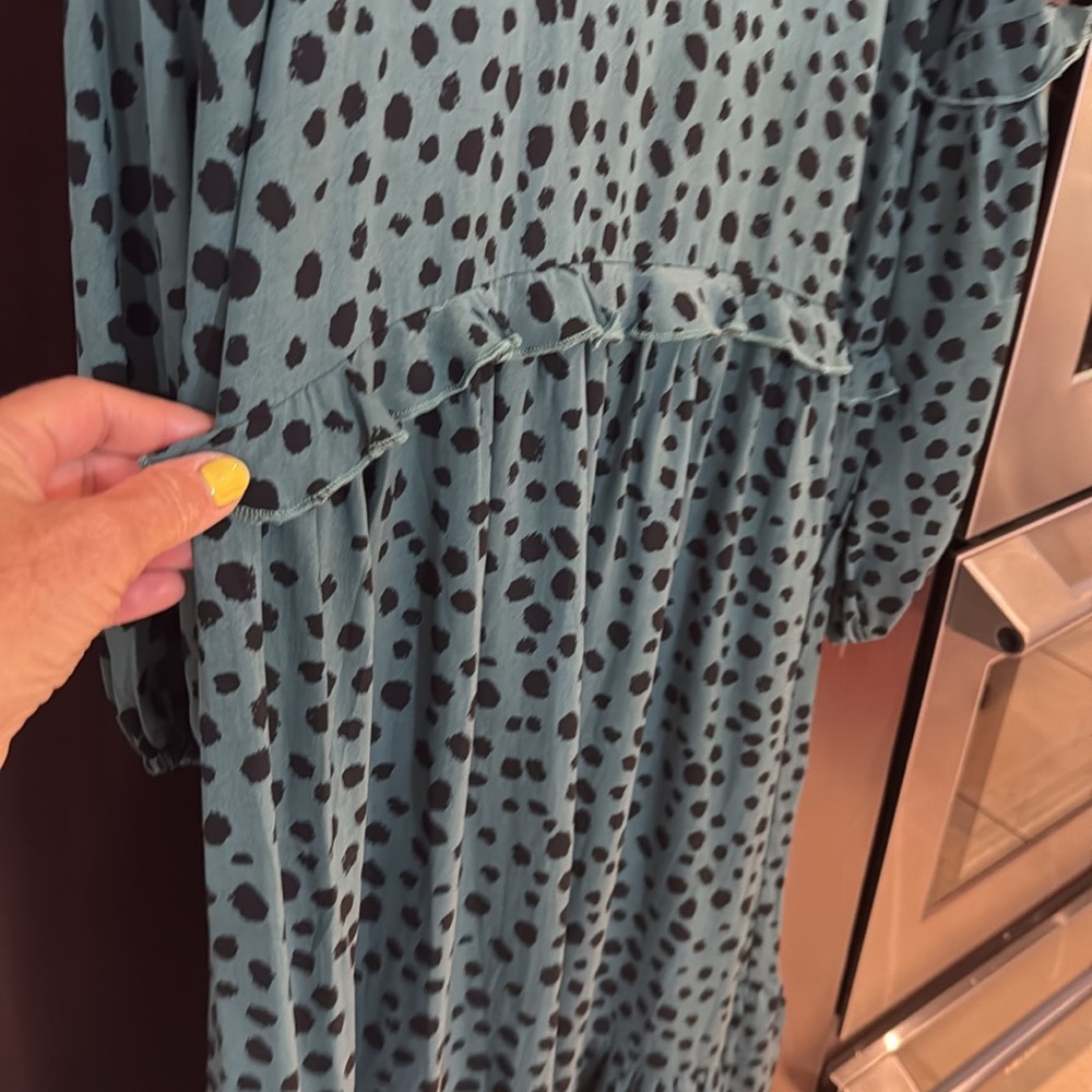 Misguided Women’s Long sleeves leopard print maxi dress Green/black Size Small - Picture 5 of 12